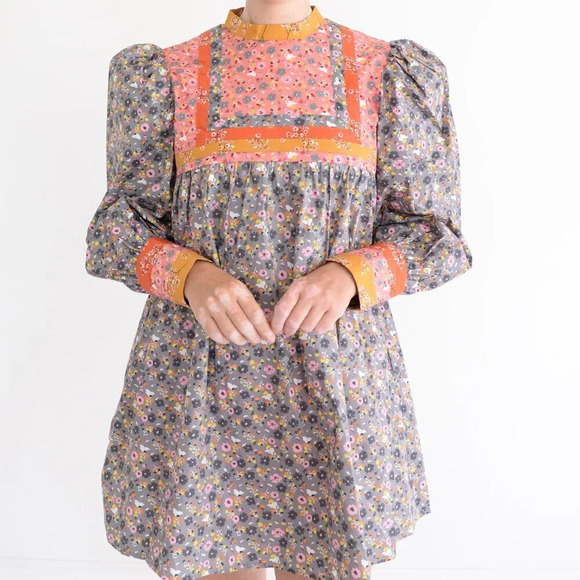 Celia B BuckEye Tree Puff Sleeve Multicolor Floral Mini Dress S - Picture 2 of 16